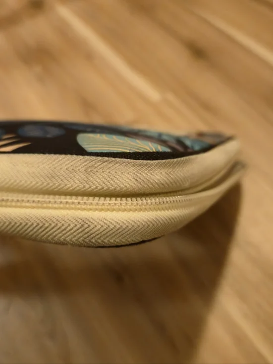 Floral Leaf Print Multifunctional File Bag Travel Pouch Navy, Blue, Coral Pink - Picture 5 of 6